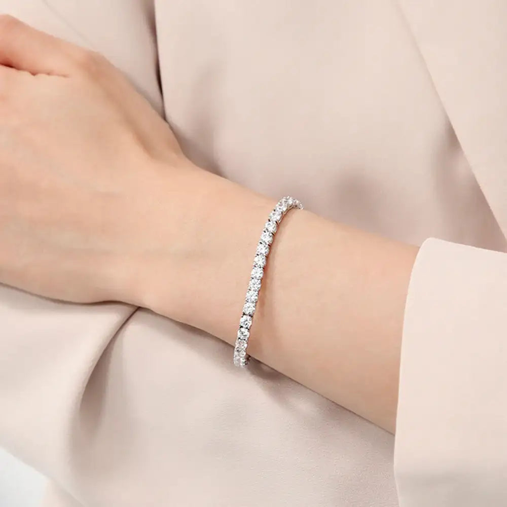 OST - Simulated Diamond Prong Chain Bracelet - OST - Jewelry - Harumio
