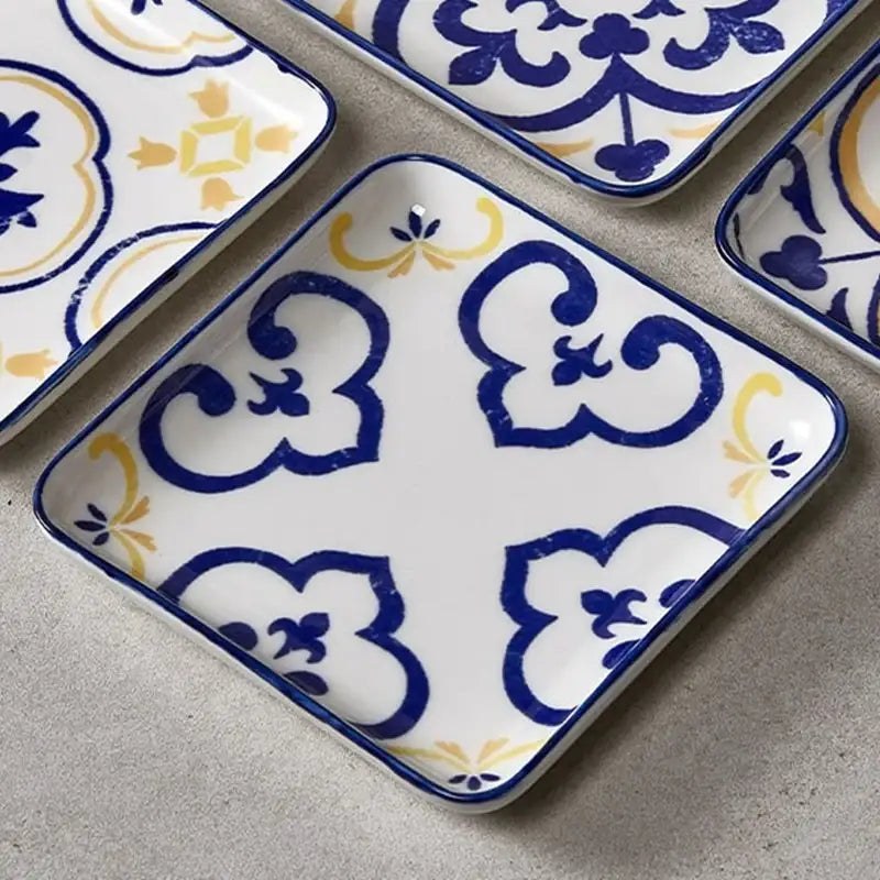 Korean Lemon Persian Square Plate 4P Set - Modern House - Kitchenware - Harumio