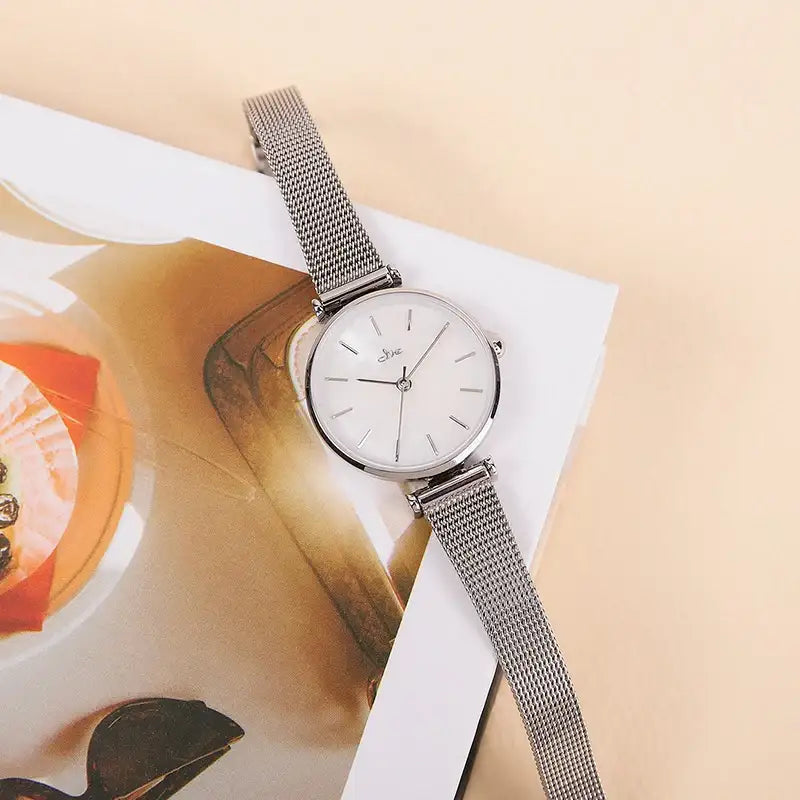 CLUE - Mother-of-Pearl Mood Mesh Watch - CLUE - Watches - Harumio