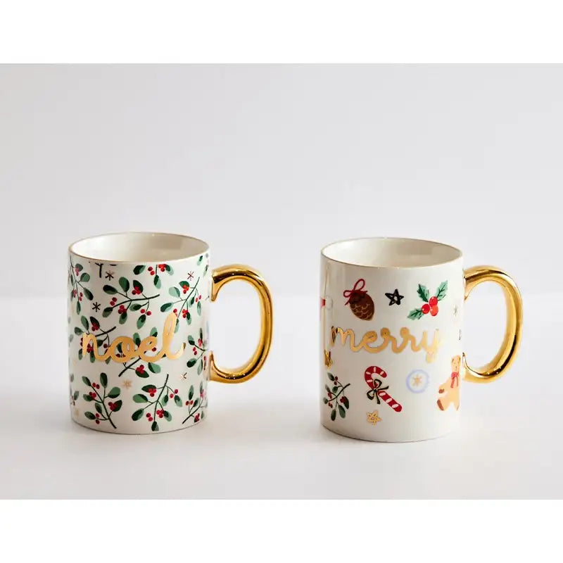 Korean Winter Story - Gold Rim Mug 2P Set - Modern House - Mug - Harumio