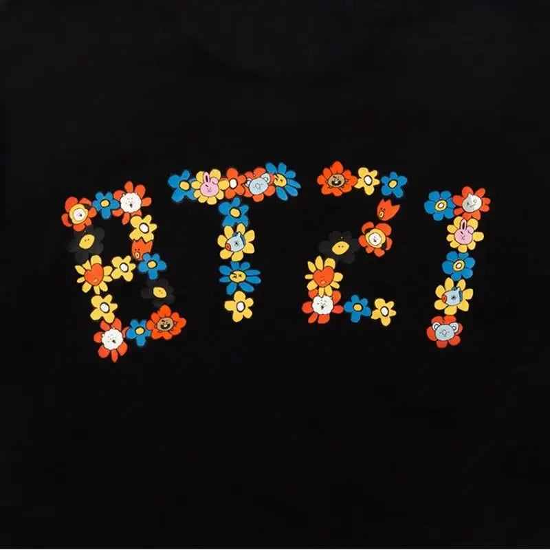 BT21 - Flower Collection - BT21 Logo Short Sleeve T-Shirt - BT21 - Clothing - Harumio