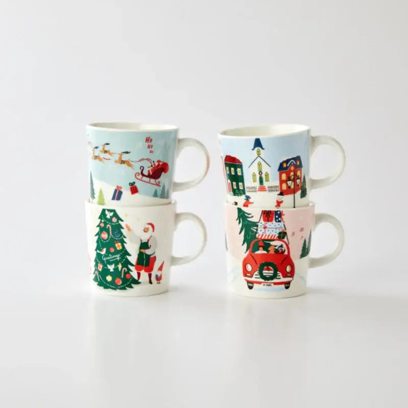 Korean Santa Fairy Village - Mug 4P Set - Modern House - Home & Living - Harumio
