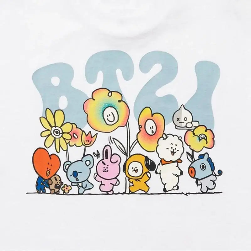 BT21 - Flower Collection - Flower Logo Short Sleeve T-Shirt - BT21 - Clothing - Harumio