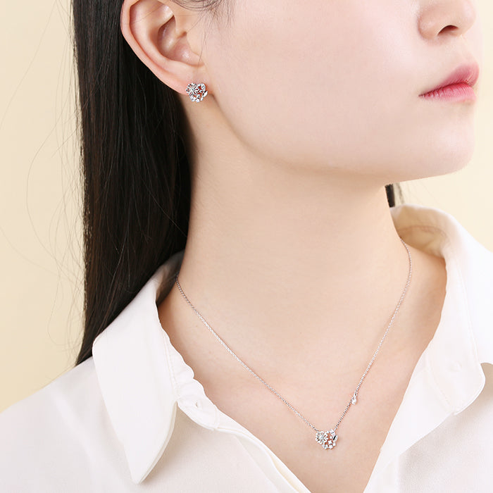 OST - October Birthstone Pink Opal Calendula Birth Flower Necklace
