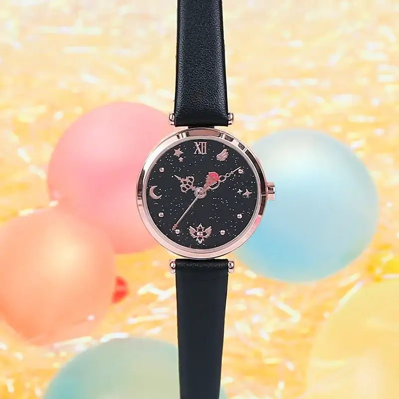 Saint Tail x Clue - Starry Sky Saint Leather Watch - Black - CLUE - Jewelry - Harumio