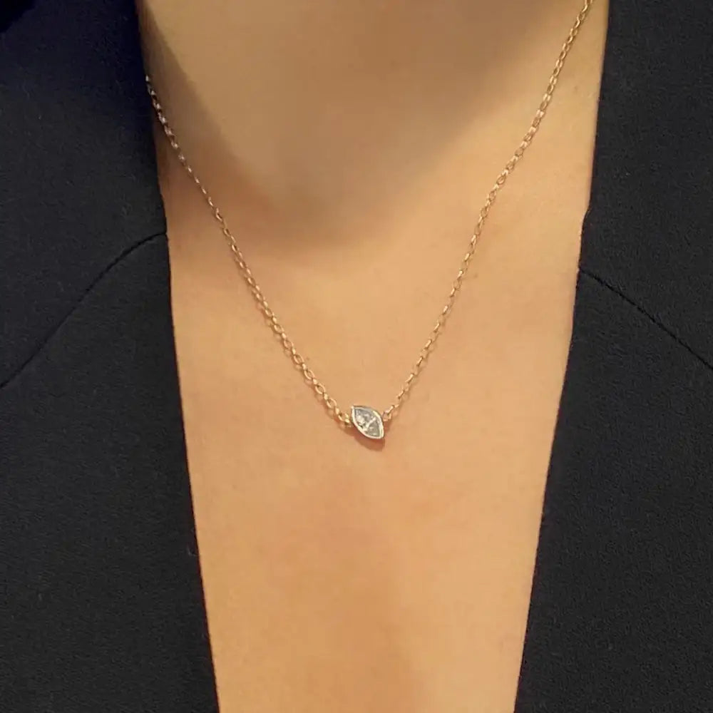 OST - Puremond Earthquake Marquise Silver Necklace - OST - Jewelry - Harumio