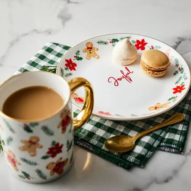 Korean ON Winter Story - Gold Rim Snack Set - Modern House - Snack Set - Harumio