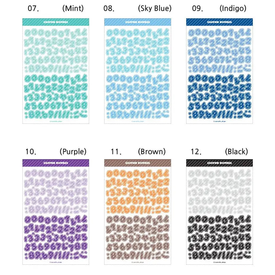 WANNATHIS - Crayon Alphabet Number Sticker Set - WANNATHIS - Accesories - Harumio