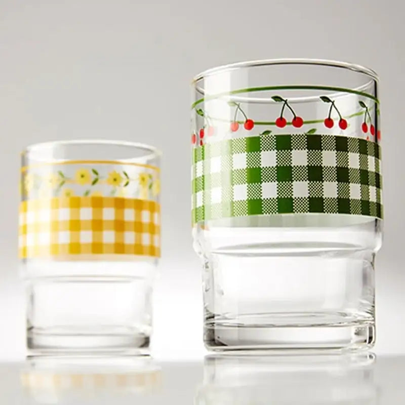 Korean Picnic Day - Stackable Glass Cup - Modern House - Kitchenware - Harumio