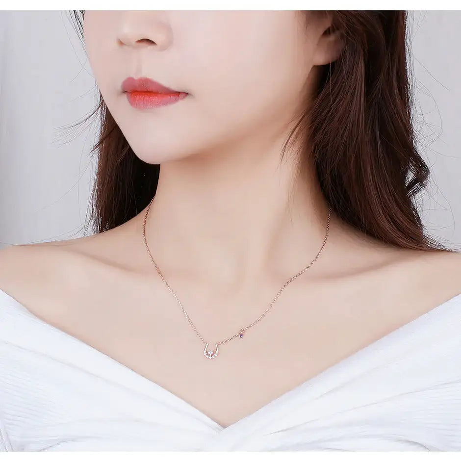 CLUE - Power of Luck February Feather Silver Necklace - CLUE - Jewelry - Harumio