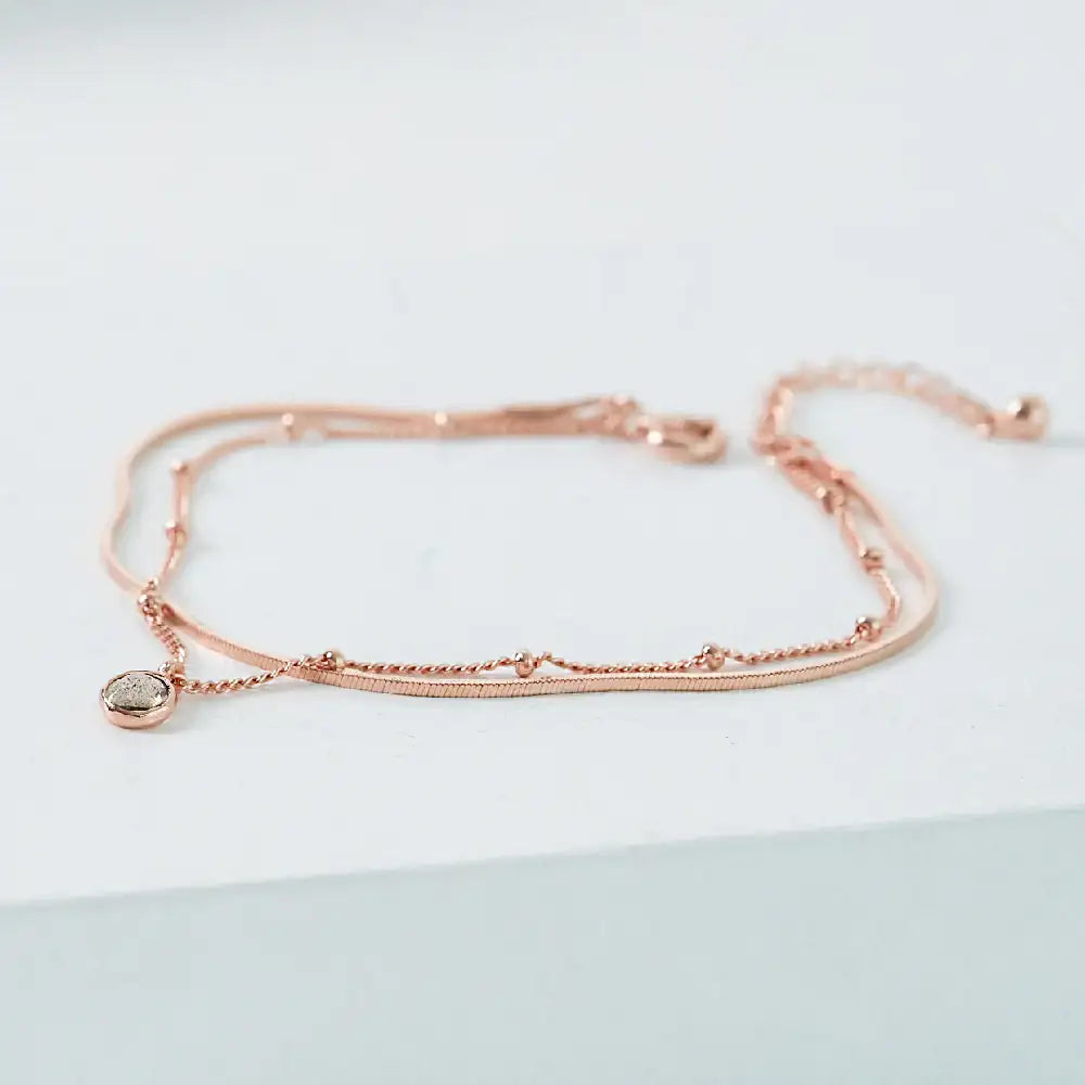 CLUE - Wish Spell Natural Stone Integrated Layered Silver Bracelet - CLUE - Jewelry - Harumio