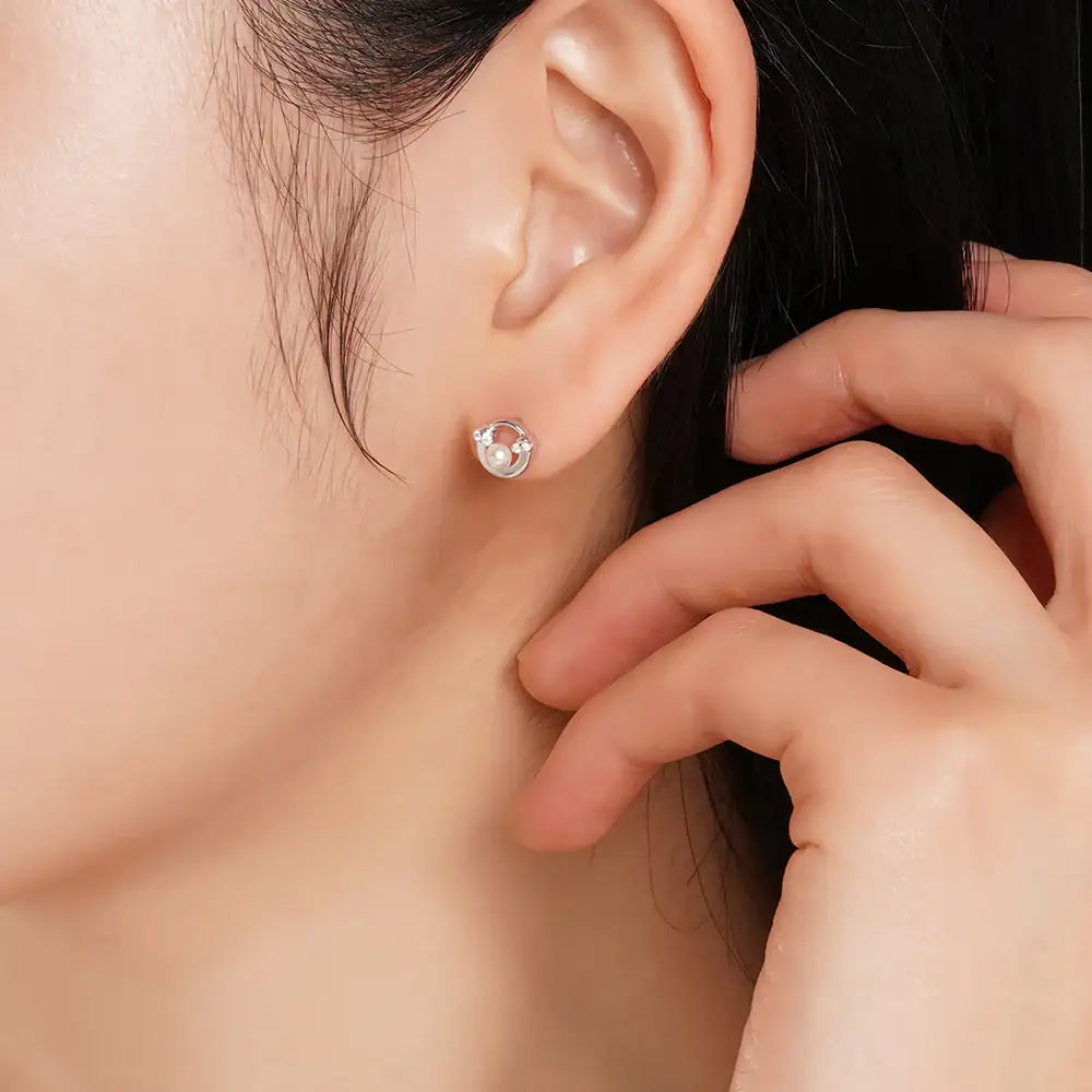 OST - Lucky Rock Horseshoe Pearl Earring - OST - Jewelry - Harumio