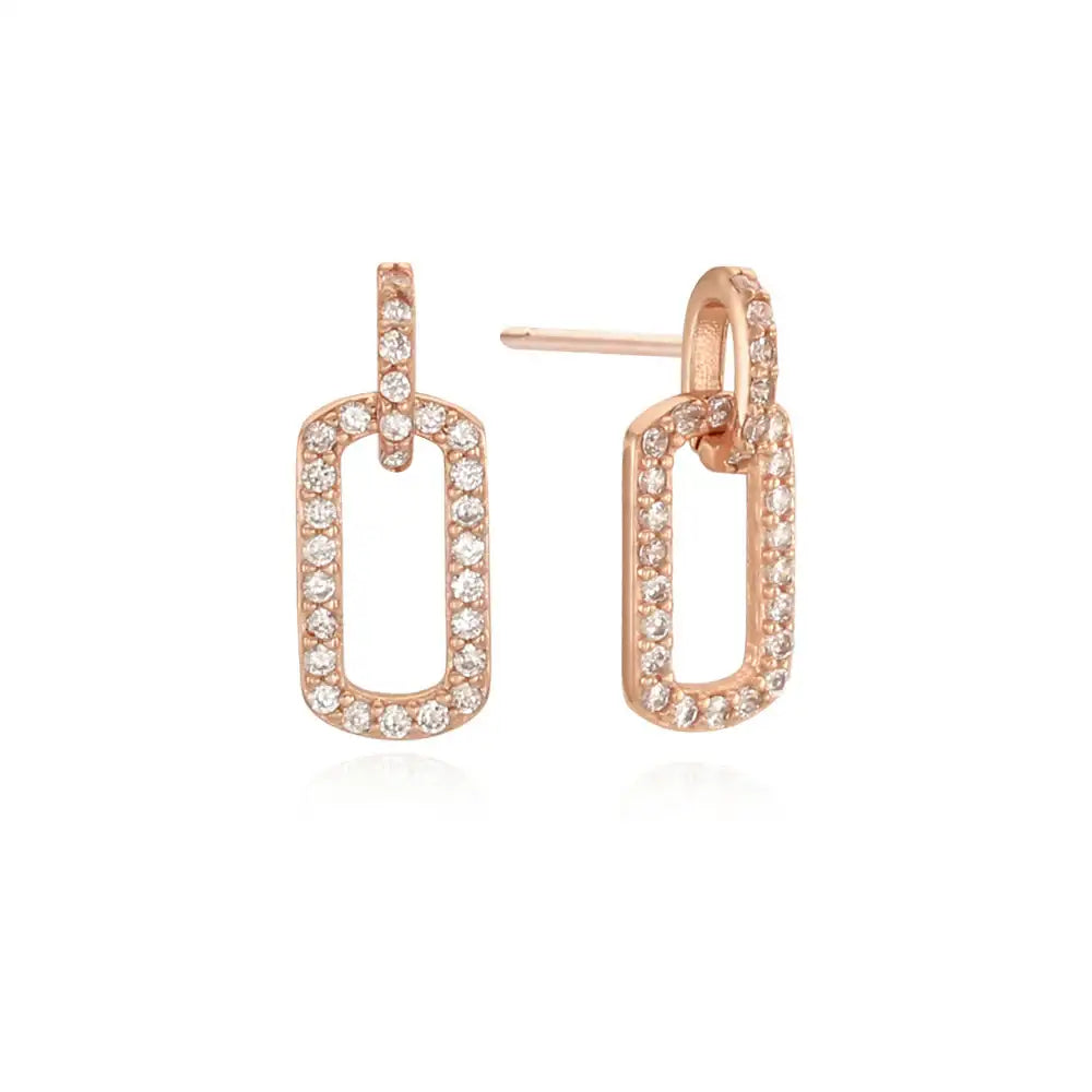 OST - Full Stone One-Touch Square Earrings - OST - Jewelry - Harumio