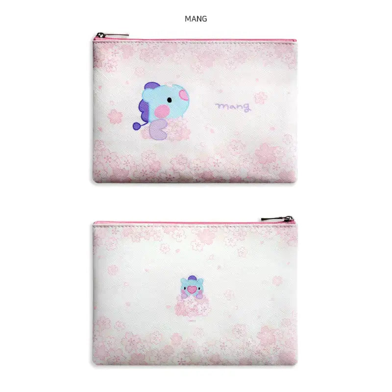 Monopoly x BT21 - Minini Flat PU Pouch - Cherry Blossom - Monopoly - Pouch - Harumio