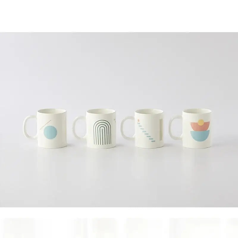 Korean Spring Drawing Mug Set 350ml 4P - Modern House - Kitchenware - Harumio