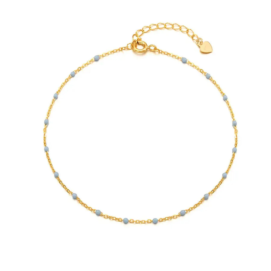 OST - Sky Blue Yellow Gold Anklet - OST - Jewelry - Harumio