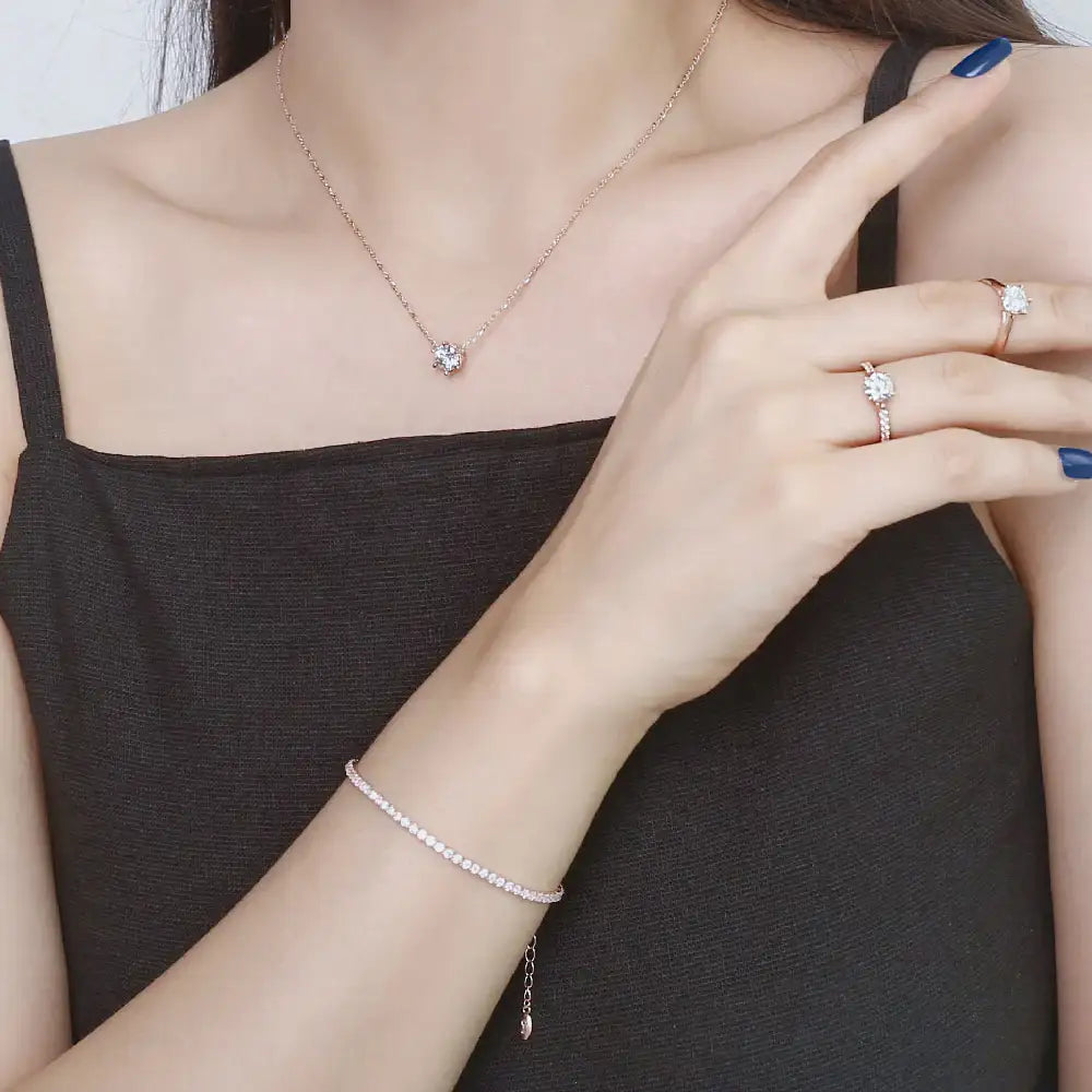 CLUE - Crown Setting Rose Gold Bracelet - CLUE - Jewelry - Harumio