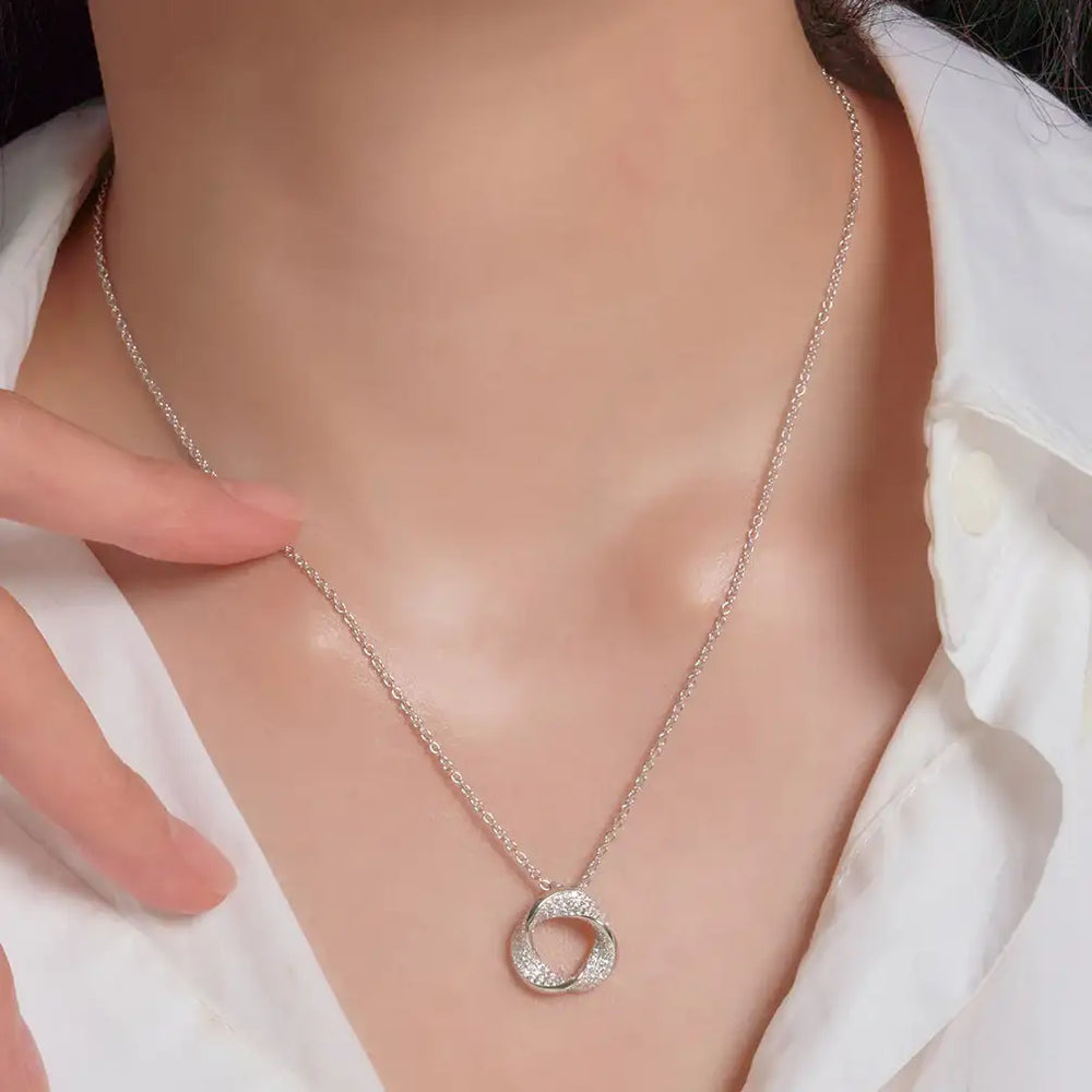 OST - Vermeil Wave Pave Cubic Necklace - OST - Jewelry - Harumio