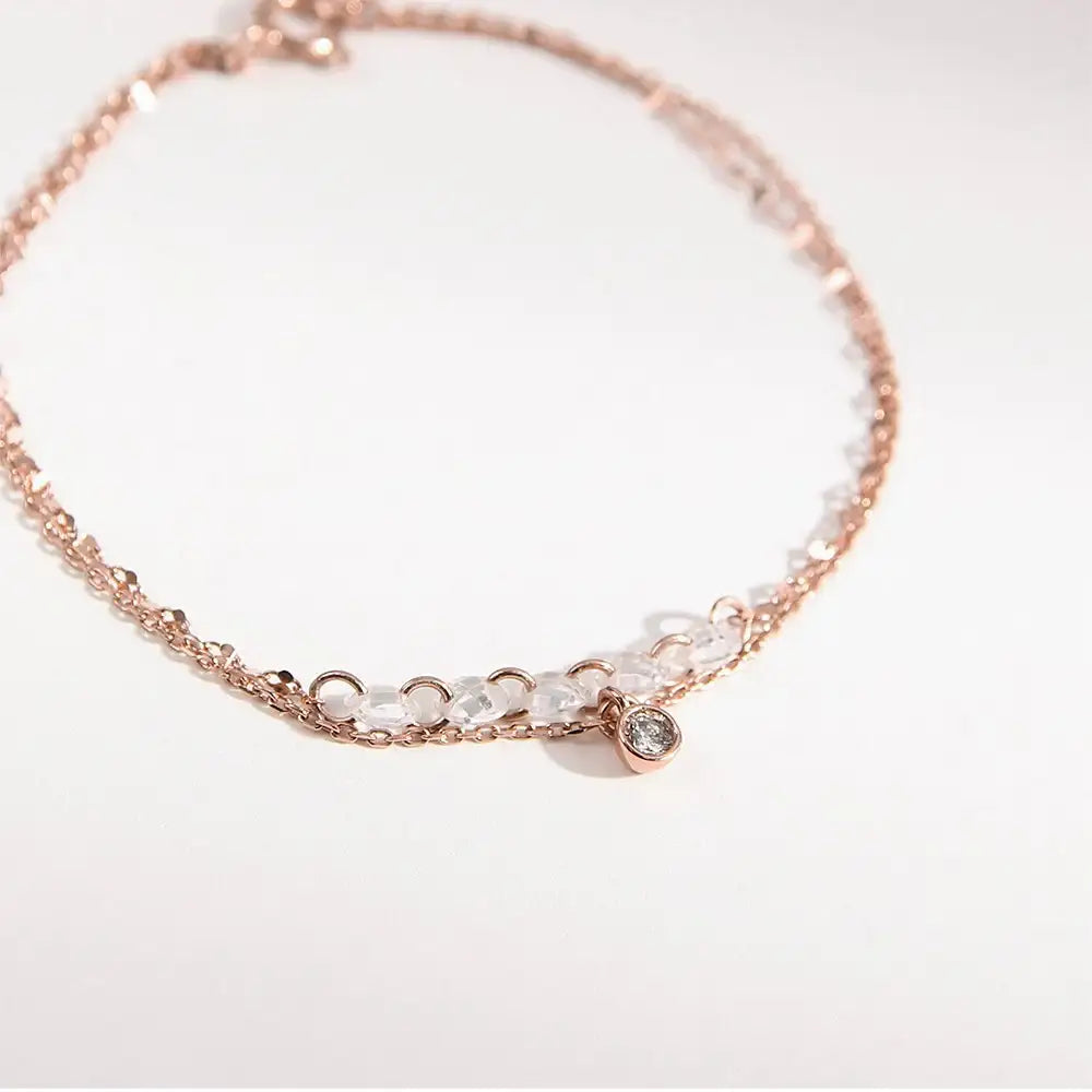 CLUE - Cut Crystal Chain Silver Bracelet - CLUE - Jewelry - Harumio
