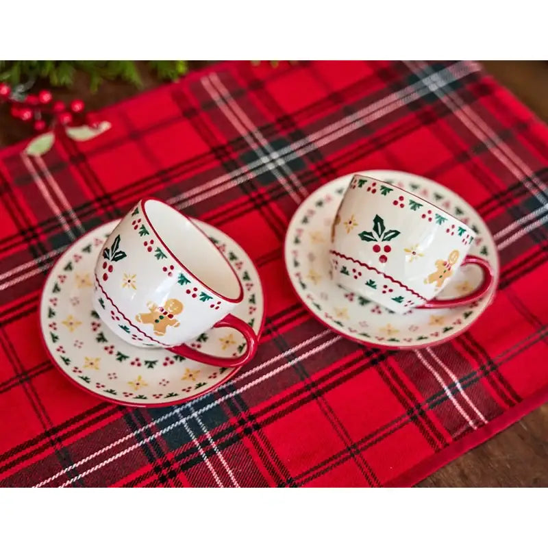 Korean Christmas Village - Cup and Saucer 2 Set - Modern House - Cup & Saucer Set - Harumio