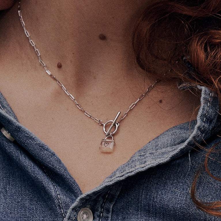 OST - Transparent Lock Toggle Bar Necklace - OST - Jewelry - Harumio