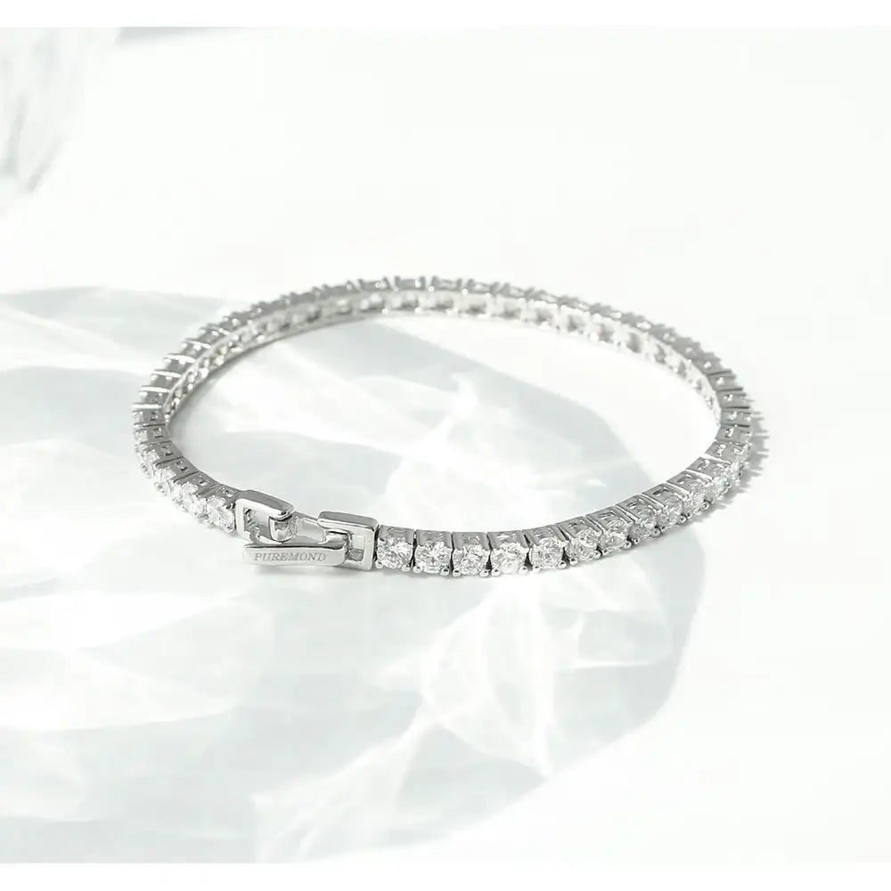 OST - Simulated Diamond Prong Chain Bracelet