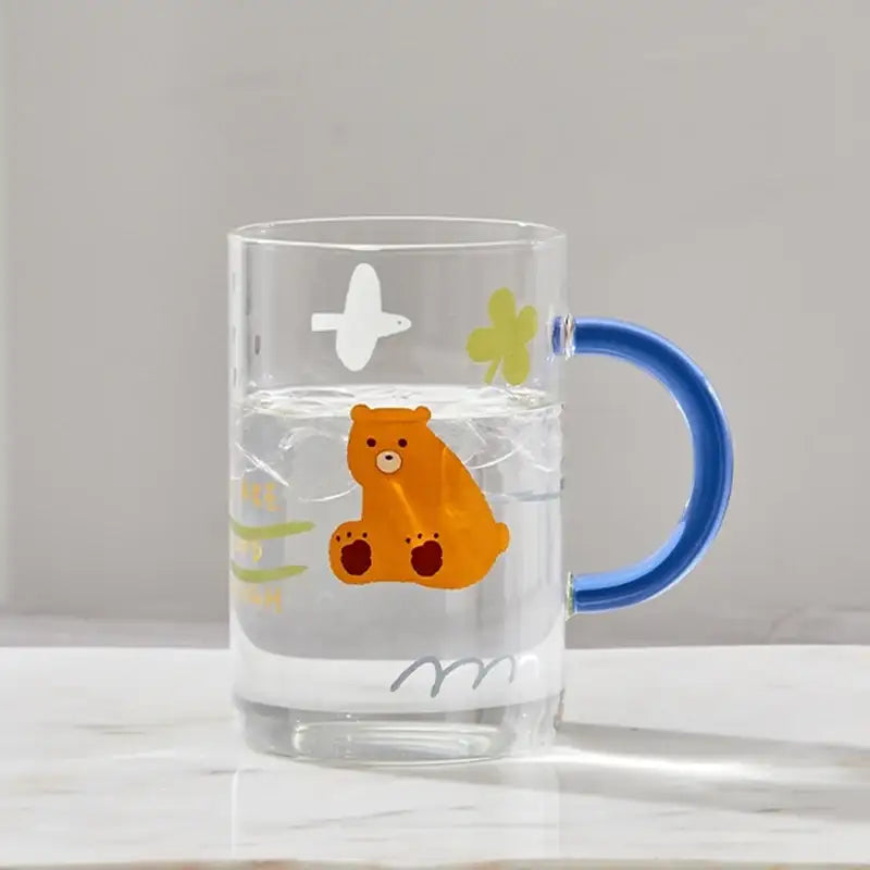 Korean Little Buddy Pom Pom - Heat Resistant Big Glass Mug - Modern House - Mugs - Harumio