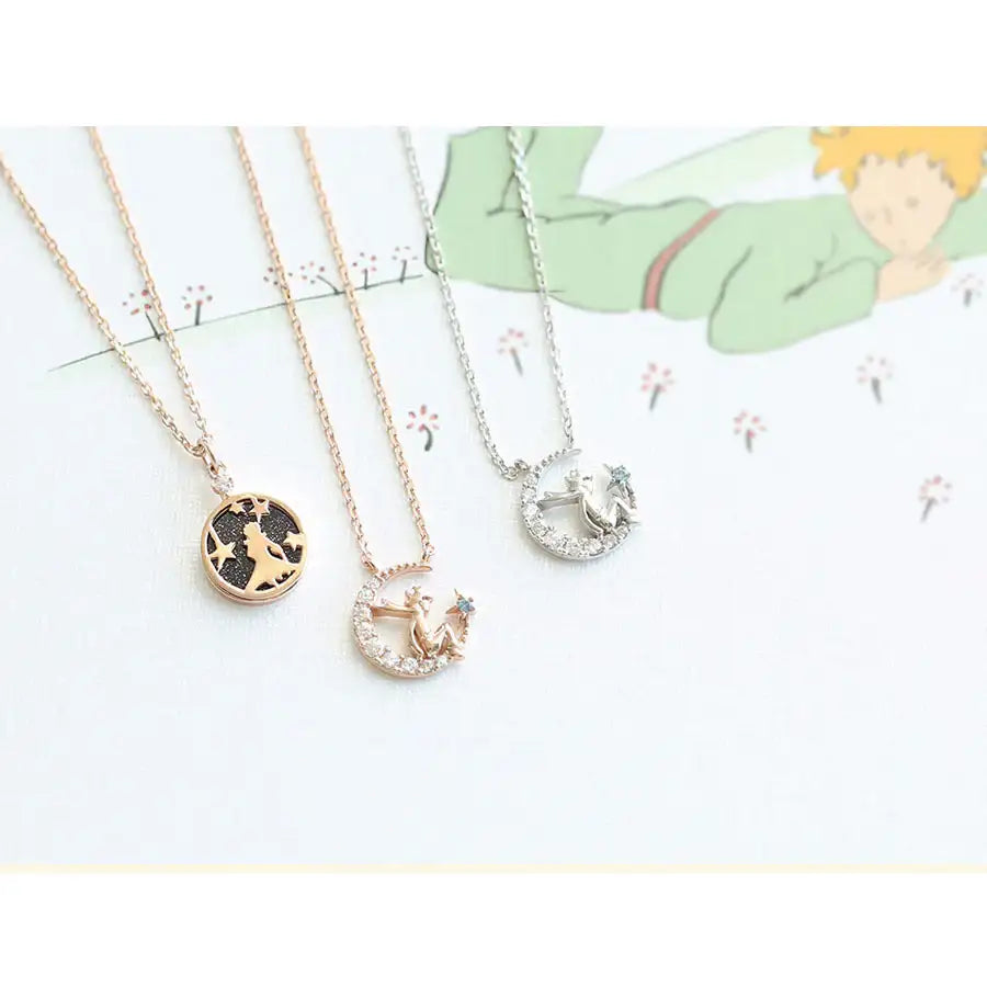 Le Petit Prince x OST - Le Petit Prince with The Moonlight Silver Necklace - OST - Accessories, Jewelry - Harumio