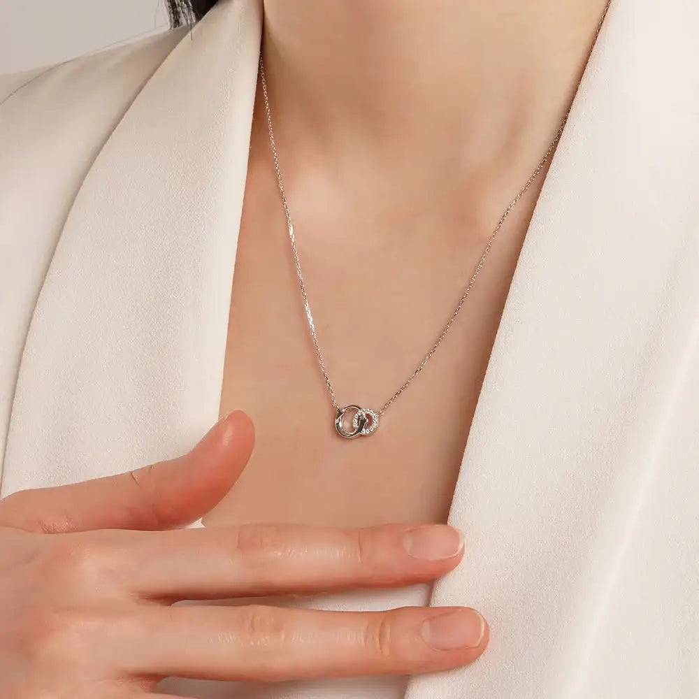 OST - Lucky Lock Horseshoe Double Silver Necklace - OST - Jewelry - Harumio