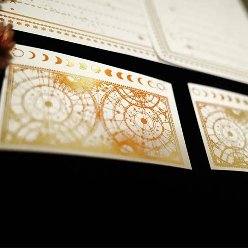 Libet - A5 Gold Leaf Moon Memo Set - Libet - Stationary - Harumio