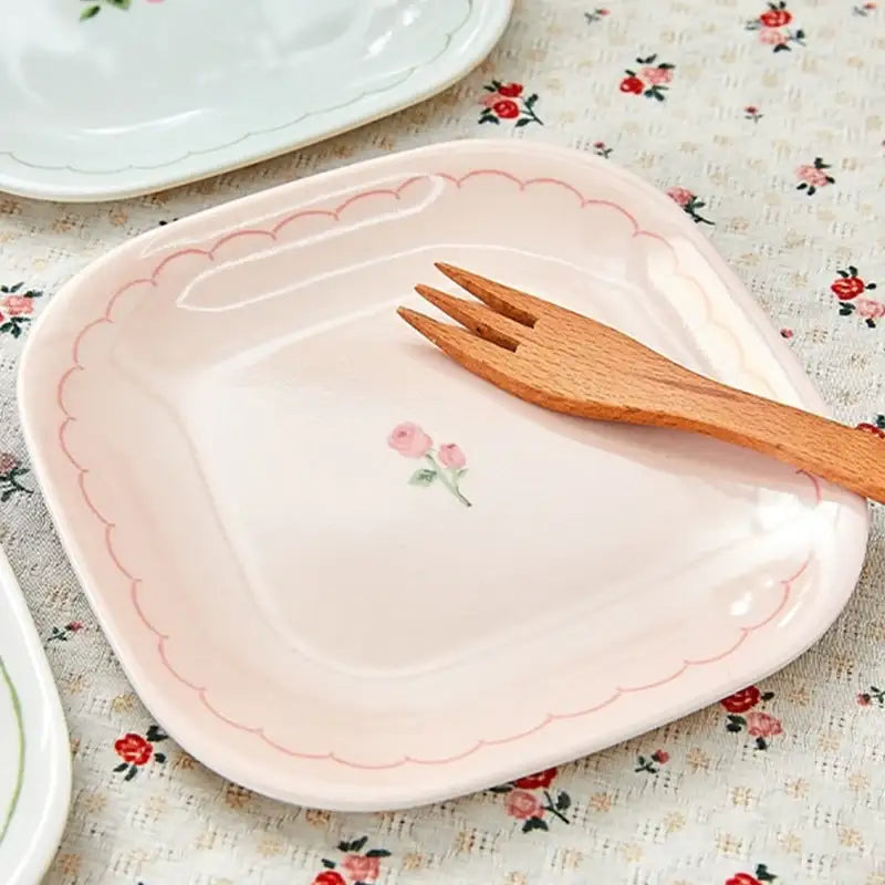 Korean L Rose in the Spring - Snack Tray 4P - Modern House - Tray - Harumio