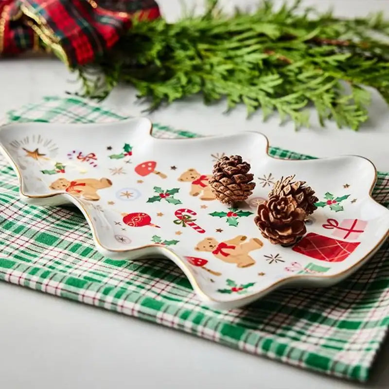 Korean Winter Story - Gold Rim Plate - Modern House - Plates - Harumio