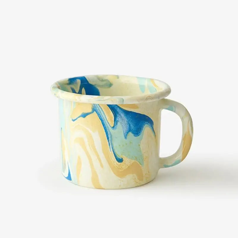 Like A Cafe - Bornn Enamel New Marble - Mug & Small Flat Plate - Like A Cafe - Home & Living - Harumio