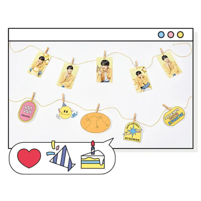 ENHYPEN - BIRTHDAY - JUNGWON DIY Photo Card Garland - ENHYPEN - Garland - Harumio