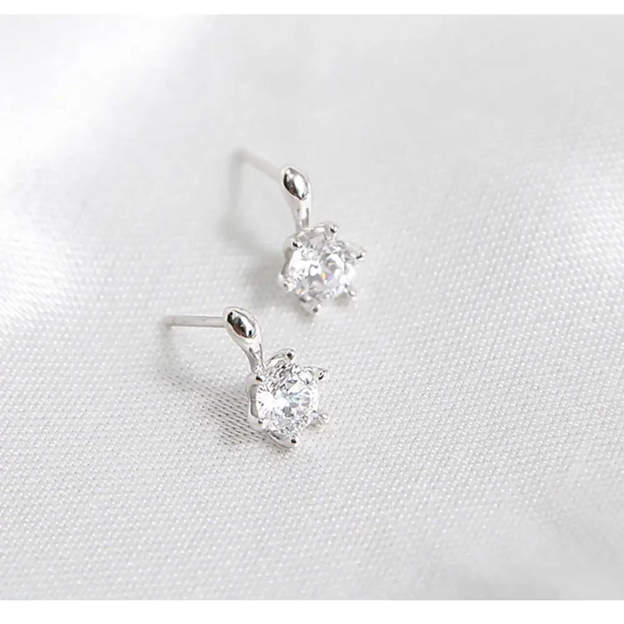 OST - Prong Setting Simulated Diamond Earring - OST - Jewelry - Harumio