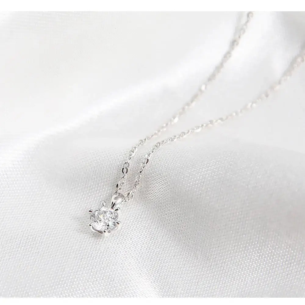 OST - Prong Setting Simulated Diamond Necklace - OST - Jewelry - Harumio