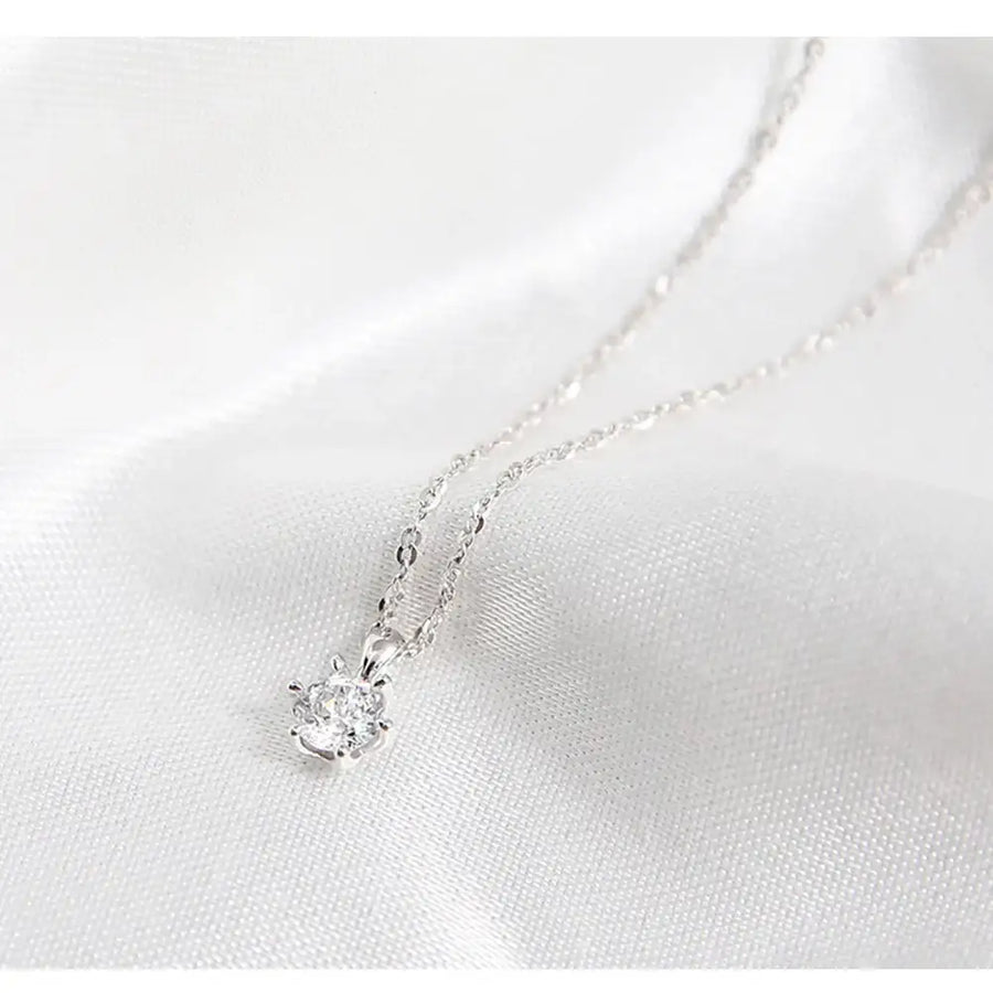 OST - Prong Setting Simulated Diamond Necklace - OST - Jewelry - Harumio