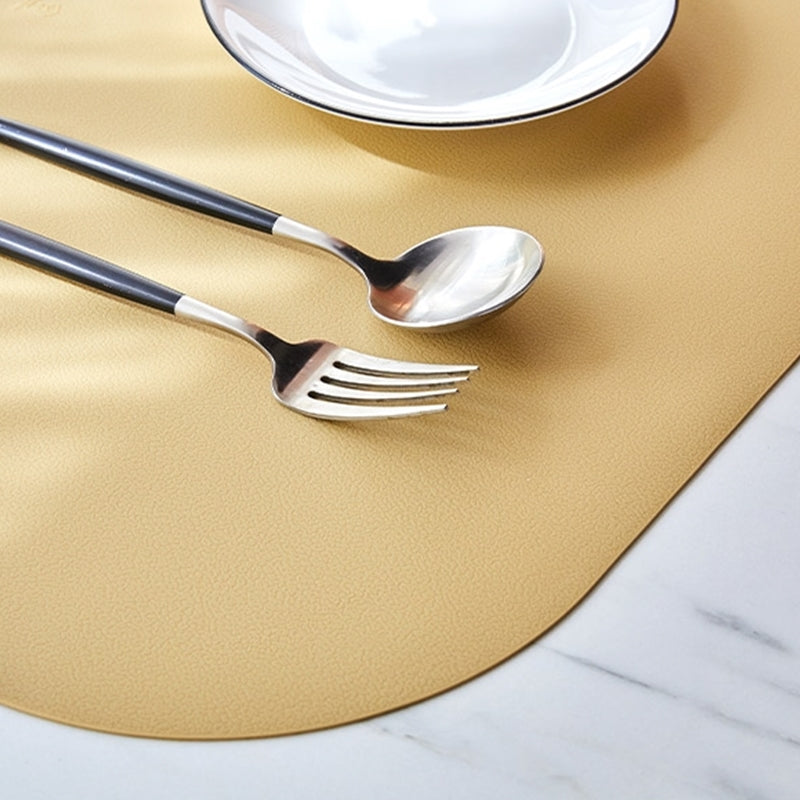 Korean ON Leather Pattern Silicone Square Shaped Table Mat Set 4P
