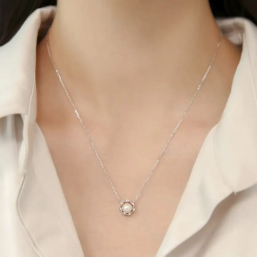 OST - Sunflower Pearl Silver Women's Necklace - OST - Jewelry - Harumio
