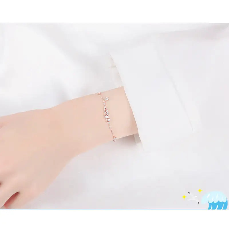 CLUE - Summer Sand Grain Glitter Water Drop Silver Bracelet - CLUE - Jewelry - Harumio