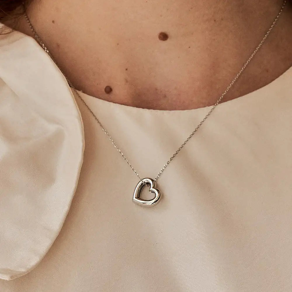 OST - Basic Heart Silver Necklace - OST - Jewelry - Harumio
