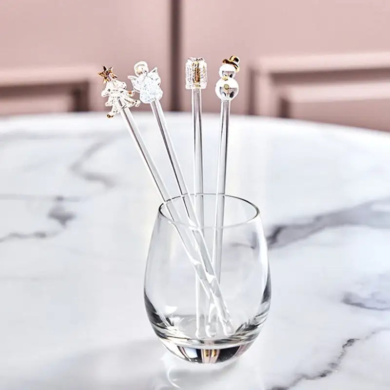 Korean Winter Story - Gold Glass Muddler Stick 4P Set - Modern House - Cutlery - Harumio