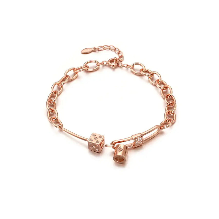 CLUE - Square Cubic Chain Silver Bracelet - CLUE - Jewelry - Harumio