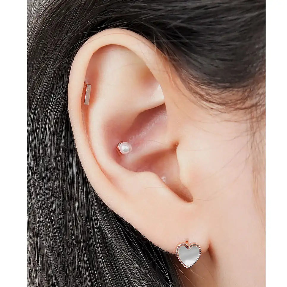 CLUE - 7mm Square Bar 10K/14K Gold Ear Pierce - CLUE - Jewelry - Harumio