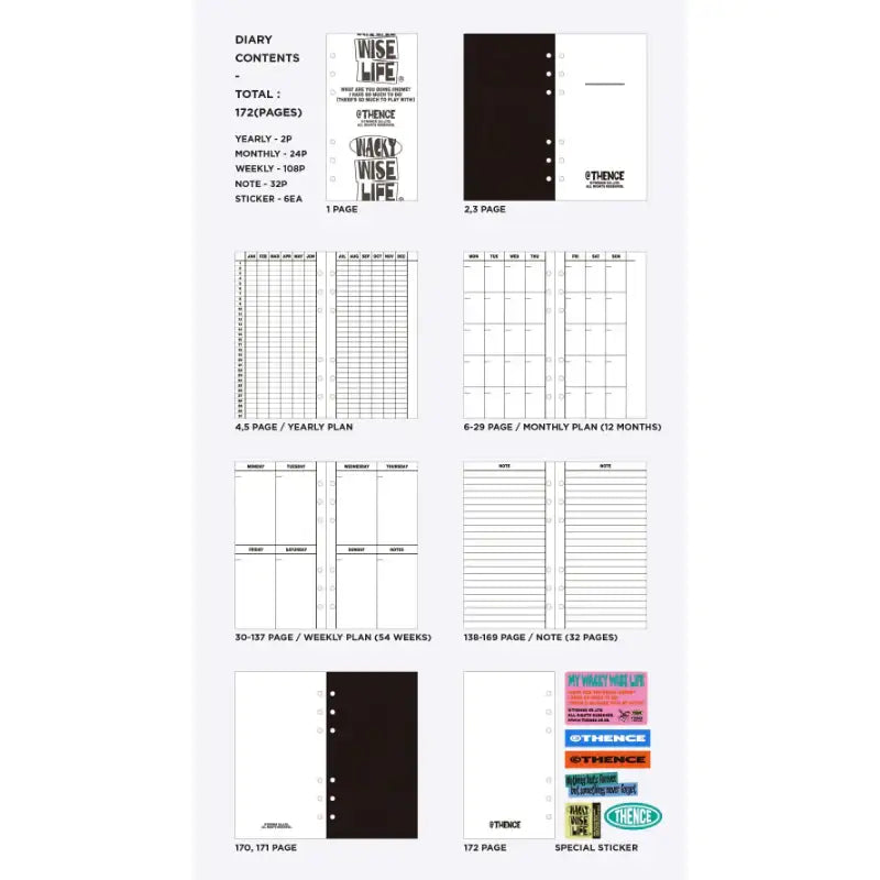 THENCE - PVC Sewing Lettering Pouch Diary - THENCE - Stationary - Harumio