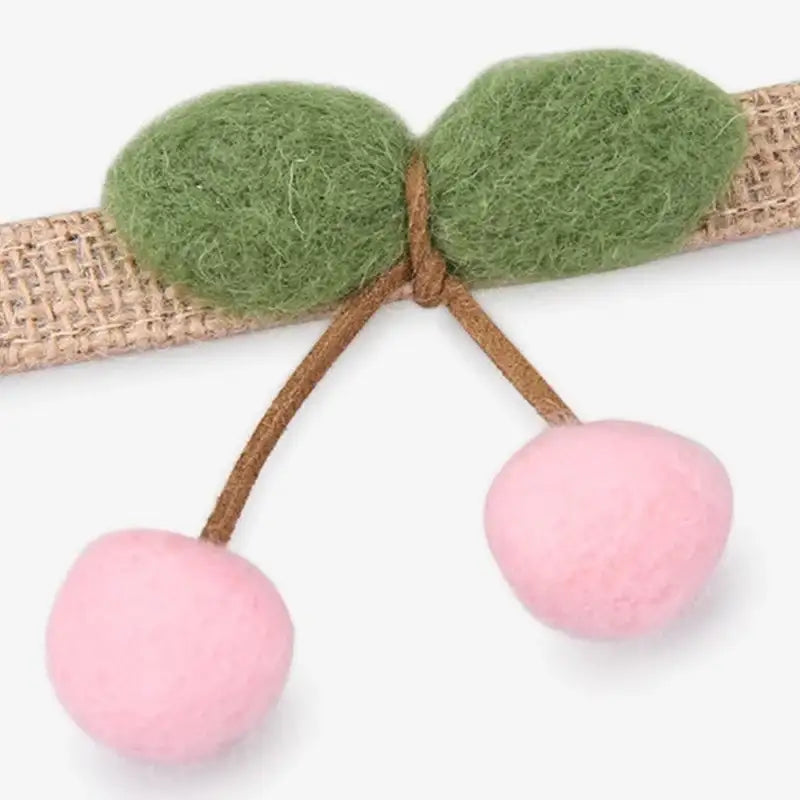Yog!ssw - Pet Pink Cherry Drop Necklace - Jungle Monster - Pet Accessories - Harumio