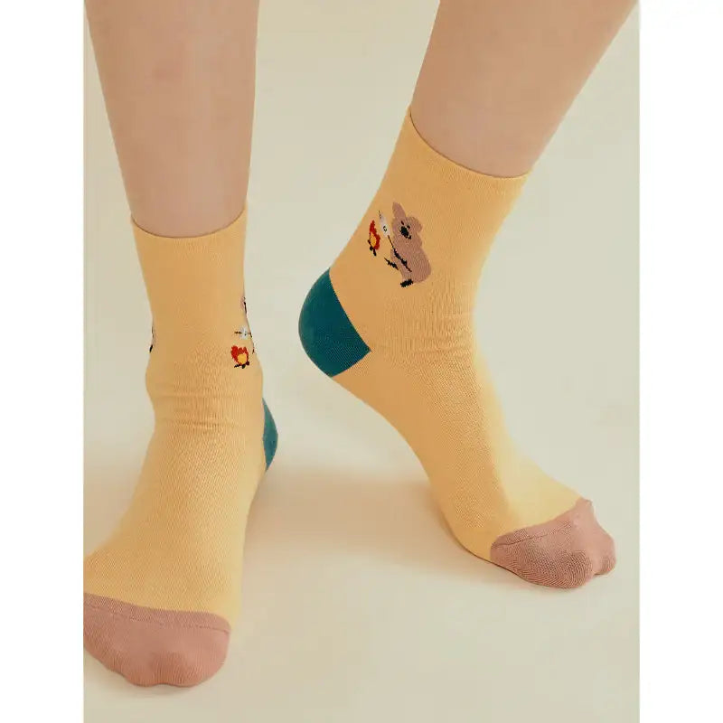Dinotaeng - S'more Yellow Socks - Dinotaeng - Socks - Harumio