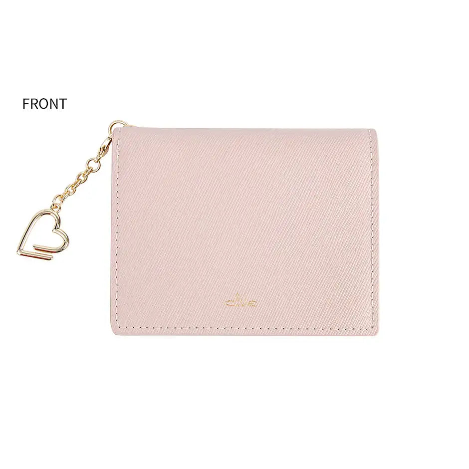 CLUE - Pastel Heart Keyring Pink Bifold Wallet - CLUE - Accessories - Harumio