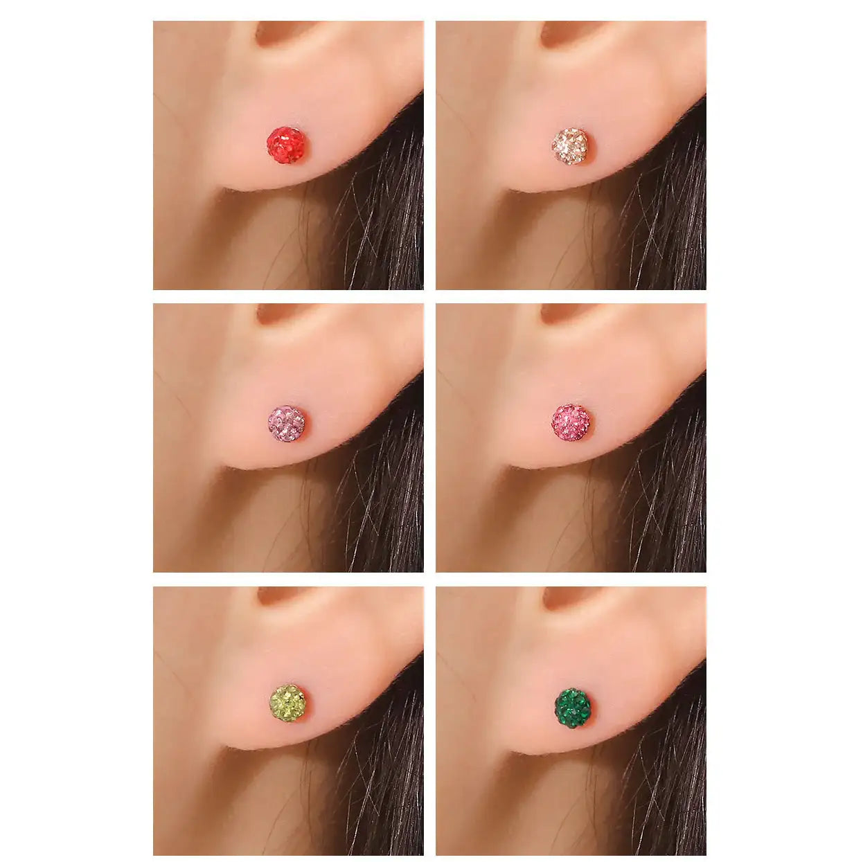 CLUE - 4mm Mirror Ball 14K White Gold Ear Pierce (Birthstone) - CLUE - Jewelry - Harumio