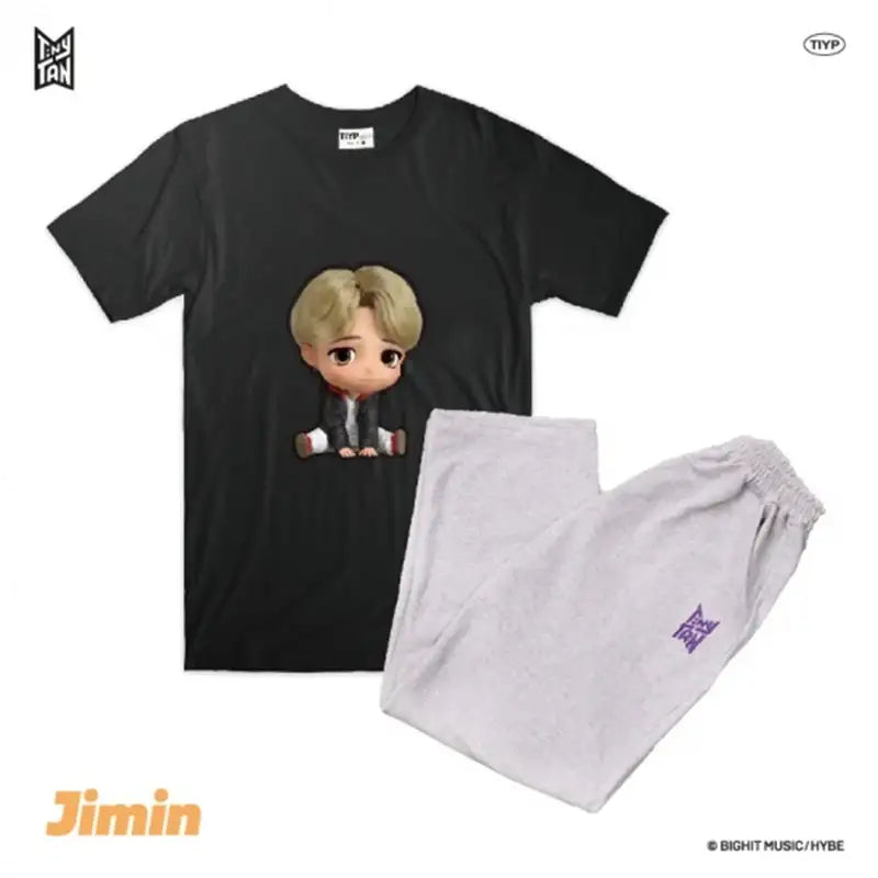 BTS - TinyTAN x TIYP - 3D Black Pajama - BTS - Clothing - Harumio